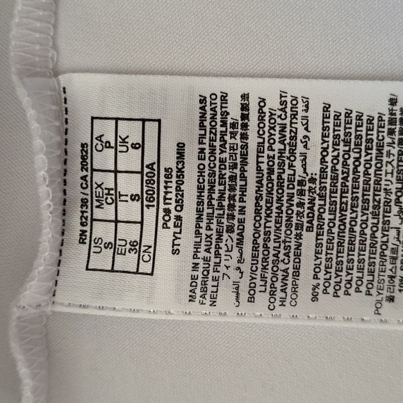 Guess One Shoulder White/Black Peplum Top - Picture 5 of 7